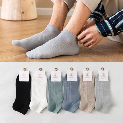 Летние мужские носки-лодочки, мужские низкие однотонные хлопковые носки, сетчатые дышащие повседневные тонкие носки Zhuji, оптовая продажа