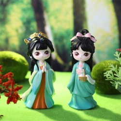 Guochao Blind Box Антикварные четыре красавицы Смола ручной офис Aberdeen Girl Heart Hanfu Doll Ornament Girls' Day Gift