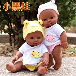 28 см детская игрушка кукла имитация куклы мягкий клей африканская черная кожа кукла виниловая кукла